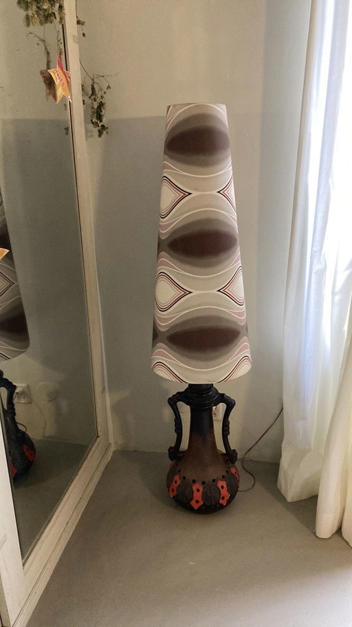 Lampada da terra in ceramica vintage
