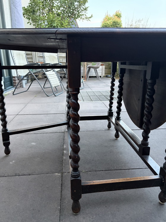 Antique Oak Gateleg Table with Turned Legs – Side tables, Wood (photo 5 of 5)