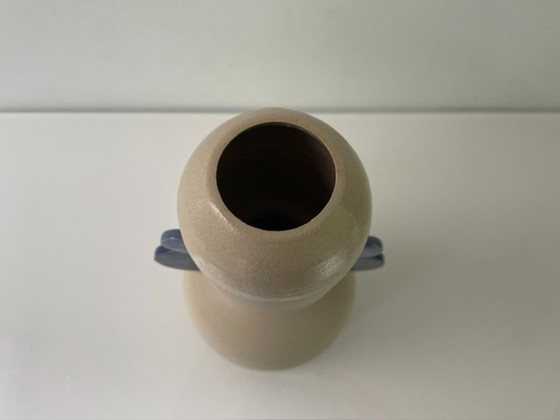 Image 1 of Dutch Design vase with blue accents - Potterie De Eekhoorn