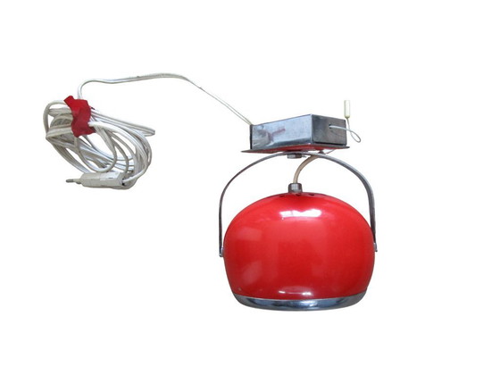 Image 1 of Reggiani vintage red 'eyeball' wall lamp