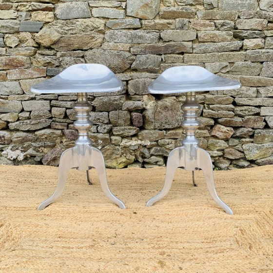 Image 1 of Coppia di sgabelli in alluminio