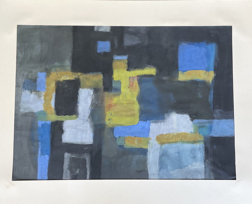 Wim Yo Bwan Tjong Abstrait de 1962 70 x 50 cm