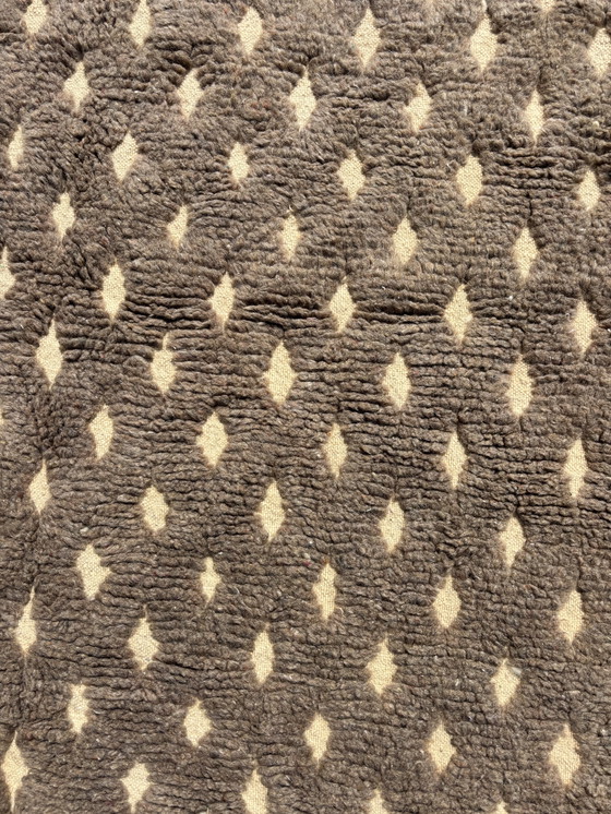 Image 1 of Tapis de laine marocain Boho 180x270 cm - Tons neutres avec motifs de losanges