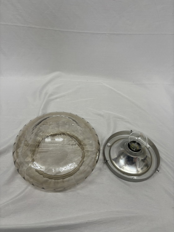 Image 1 of Vintage Mid-Century Modern ceiling lamp starburst effect