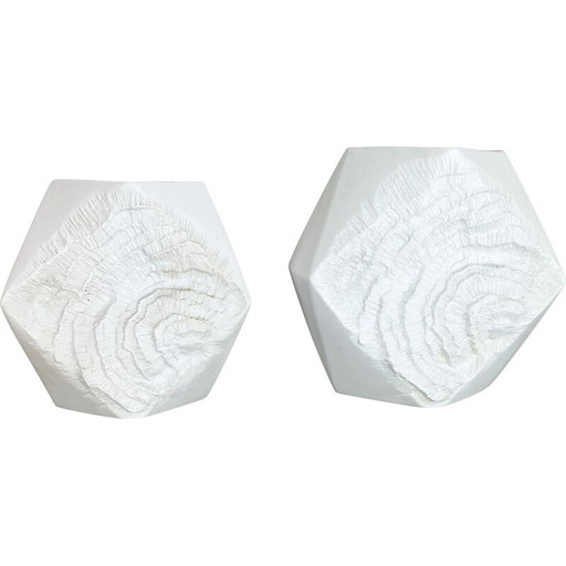 Paire de vases en porcelaine Op Art vintage par Ak Kaiser, Allemagne 1970