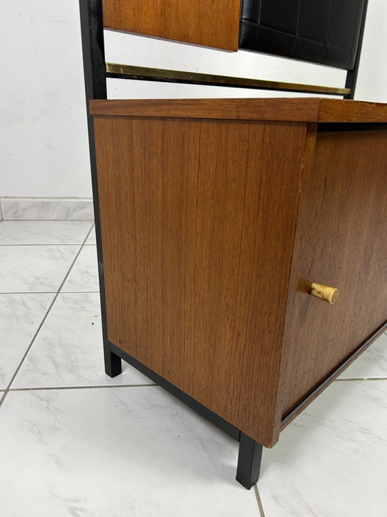 Image 1 of Vintage mid century modern hal kapstok met spiegel