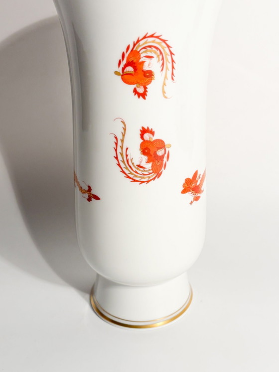 Vase Dragon de Cour Rouge en porcelaine de Meissen des années 1950 (photo 5 of 7)