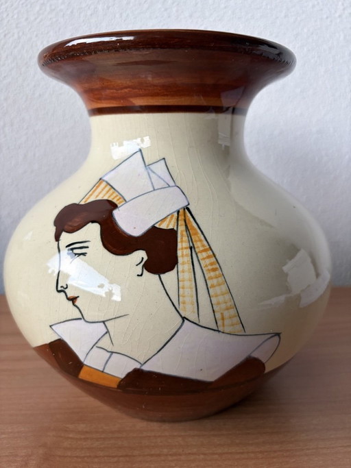 Vase H B Quimper - 20 cm high.