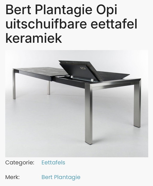 Bert Plantagie keramische uitschuiftafel Opi.