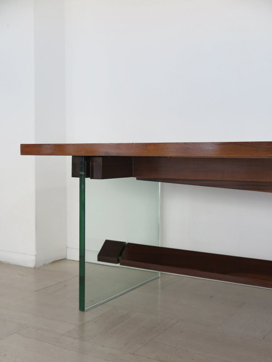 Large Console by Fontana Arte, Italy, 1960s – Wood, Glass (photo 5 of 21)