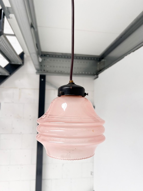 Pink Vintage Ceiling Lamp, 1960s – Pendant lamps, Plastic, Metal (photo 4 of 6)