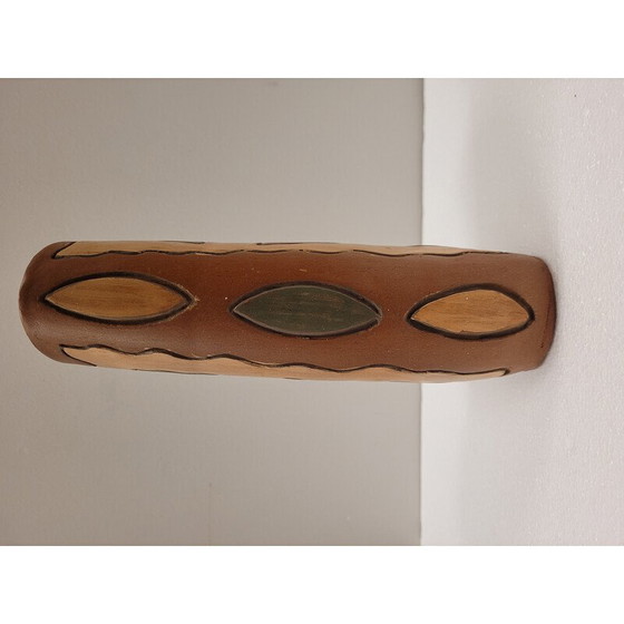 Image 1 of Vintage brown ceramic vase, France