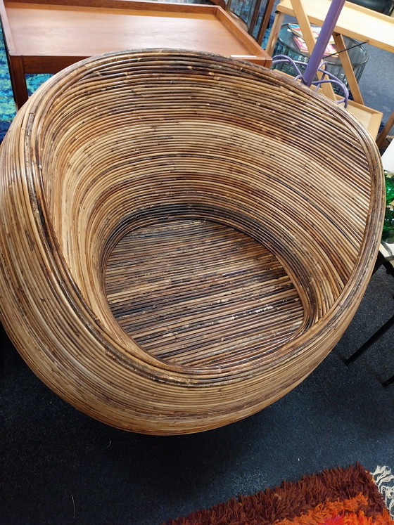 Image 1 of 1 x pencil reed tub chair 1970s in the style of Gabriella Crespi