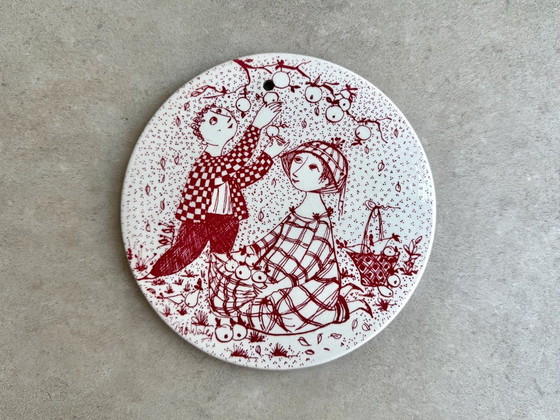 1x Björn Wiinblad Nymolle, Denmark Ceramic Wall Plaque October – Nymølle, Wall decoration (photo 4 of 5)