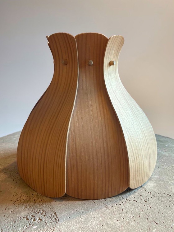 Image 1 of Vintage Scandinavische houten lampenkap
