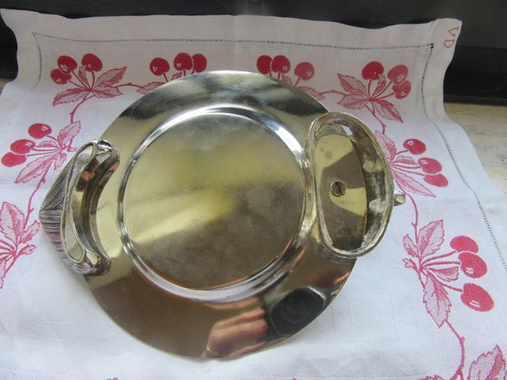 Image 1 of Verzilverd dienblad met eendenkop en -staart, vergelijkbaar met SILEA, vintage