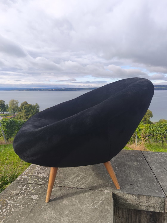 Zeldzame Oscar Niemeyer Fauteuil jaren 50 Braziliaans Design – Velvet, Wood (photo 3 of 10)
