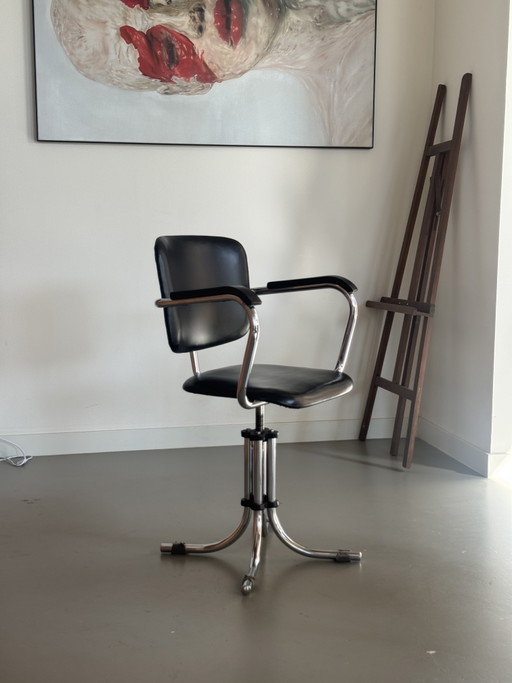 Original Vintage Gispen Bürostuhl – Design-Ikone (W.H. Gispen) – draaistoelen, Chrome