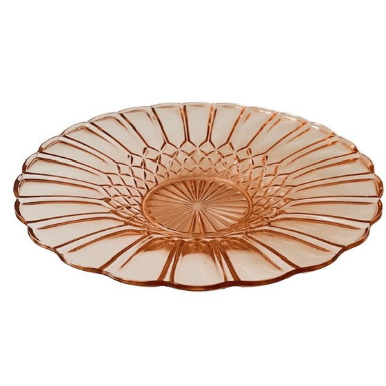 Image 1 of Fruttiera Art Déco, ciotola in vetro rosa Rosaline, anni '30