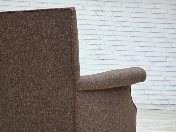 Image 1 of 1960s, Danish armchair, furniture wool, ash wood legs.