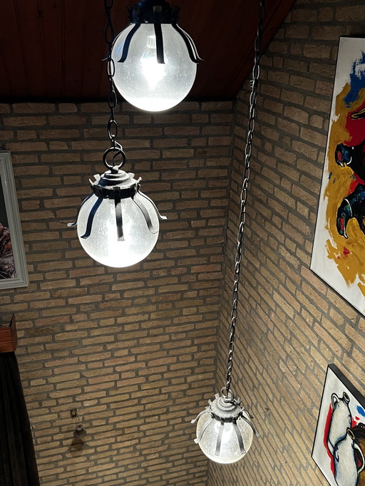 2 set di lampade da sospensione, bolle, aan ketting 