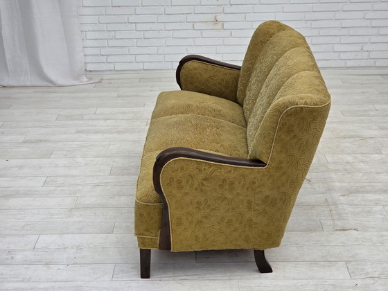 Image 1 of Sofá danés de tres plazas, años 60, en su estado original, tapizado en lana y algodón.