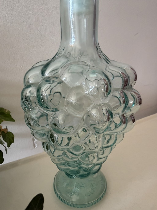 Caraffa Empoli con grappolo d'uva e tappo originale.