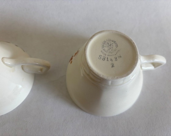 Image 1 of Set of 2 Societe Ceramique "Beatrix" cups and saucers