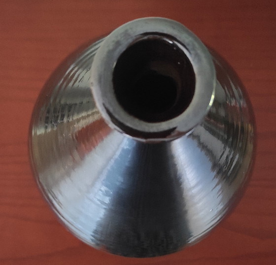 Image 1 of Vintage Mid-Century Ceramic Drop Vase (36cm) – Metallic Black