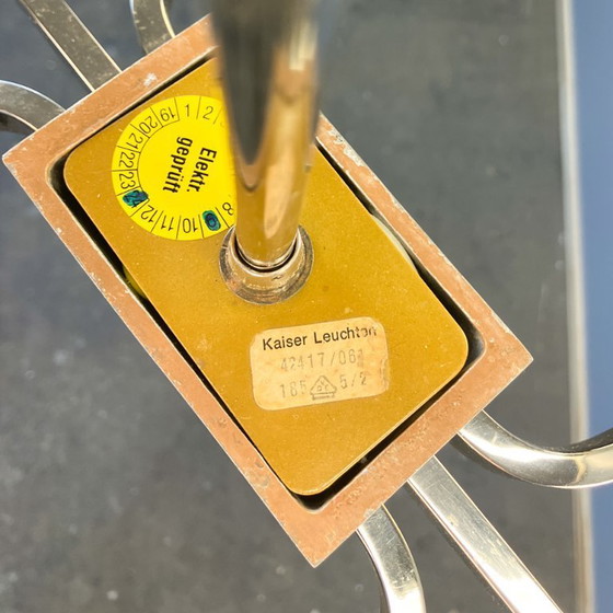 Image 1 of Six-light chandelier by Kaiser Leuchten, chrome, glass, 1960s