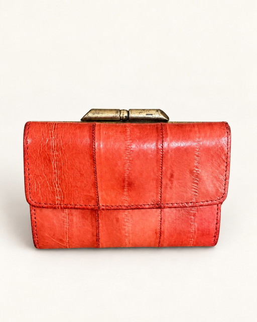 Portafoglio Vintage in Pelle di Anguilla Rossa – Anni '60/'70