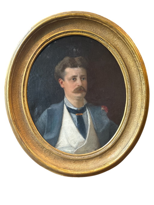 Oil on Canvas Portrait by Daniele Ranzoni, Late 19th Century – schilderijen tekeningen