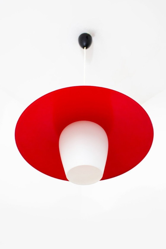 Image 1 of Lampada a sospensione vintage Philips anni '60 rossa