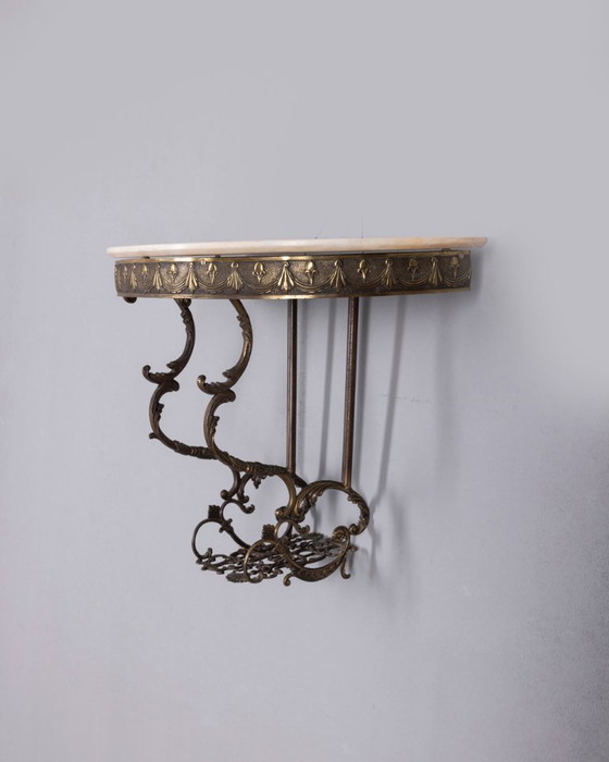 Console italienne vintage des années 1950 en laiton et marbre – Brass (photo 5 of 11)