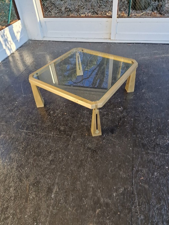 Image 1 of Mesa de centro de latón y cristal de Peter Ghyczy