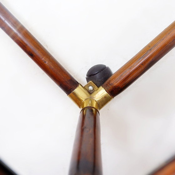 Image 1 of Coffee table in bamboo and brass, glass top, 1960s