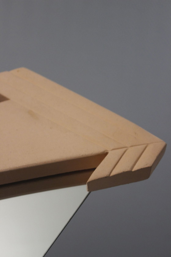 Image 1 of Eglantine Moreau - Specchio in ceramica vintage, design postmoderno Memphis, anni '90