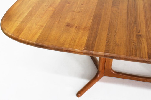 Vintage Glostrup Danish oval extendable dining table solid teak