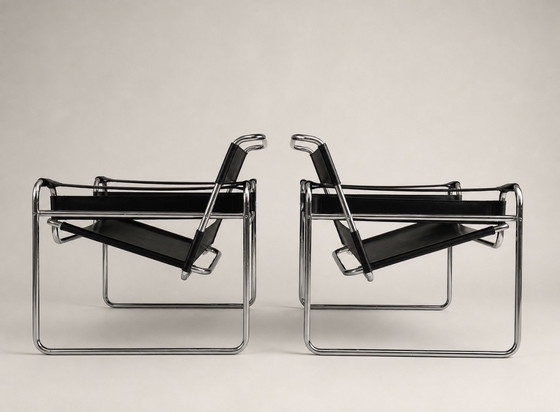 Image 1 of 2 Vintage Wassily Chairs by Marcel Breuer for Fasem, Italy, ca80s