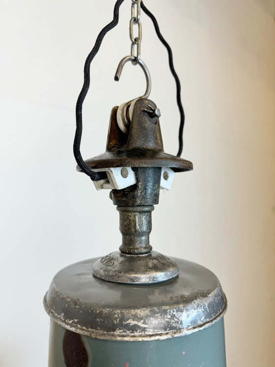 Image 1 of Industrial Grey Enamel Pendant Lamp from Siemens, 1930s