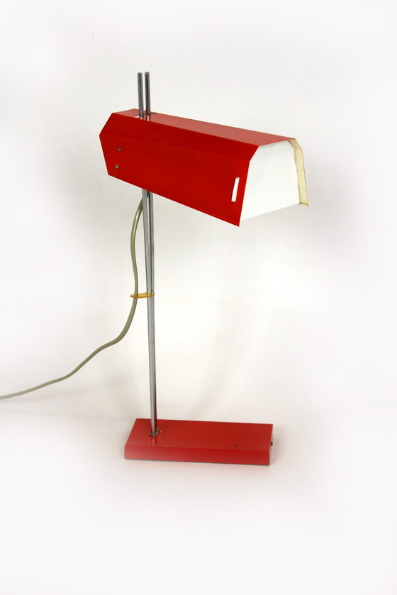 Image 1 of Rote Tischlampe von Josef Hurka für Lidokov, 1970er Jahre