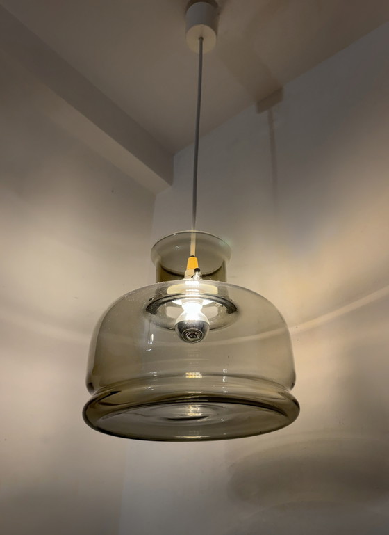 Image 1 of Smoked glass Space Age pendant light, 1970s