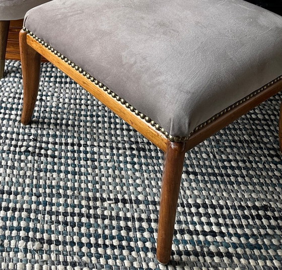 Image 1 of Vintage Mid-Century Italian Footstool (Reupholstered)
