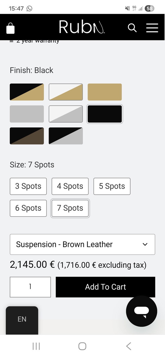 Image 1 of RUBN LONG JOHN PENDANT by Nicolas Hoflin