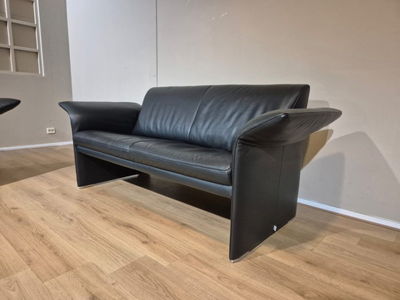 Image 1 of 2x Jori Indy - Canapé 2,5 places - Noir - Cuir - Très bon état -Design