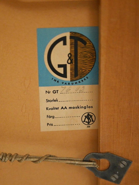 Image 1 of Scandinavische vintage drievoudige eikenhouten spiegel met inklapbare zijpanelen