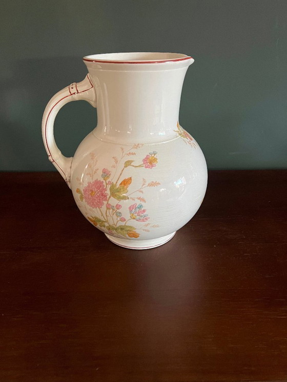 Image 1 of Porcelain and earthenware factory Ludwig Wessel Art Nouveau wash jug. Marked with Imperial Bonn and painted by hand.