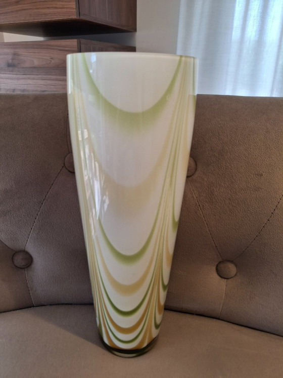 Image 1 of Vintage opal glass vase by Carlo Moretti from Murano (Italy).