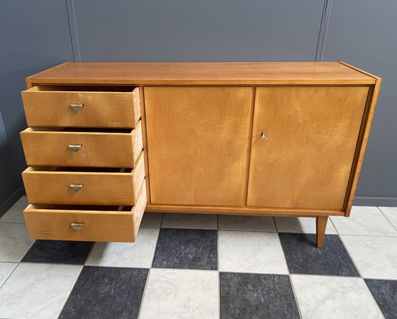 Image 1 of Wood sideboard 1960s 4 drawers and 2 doors