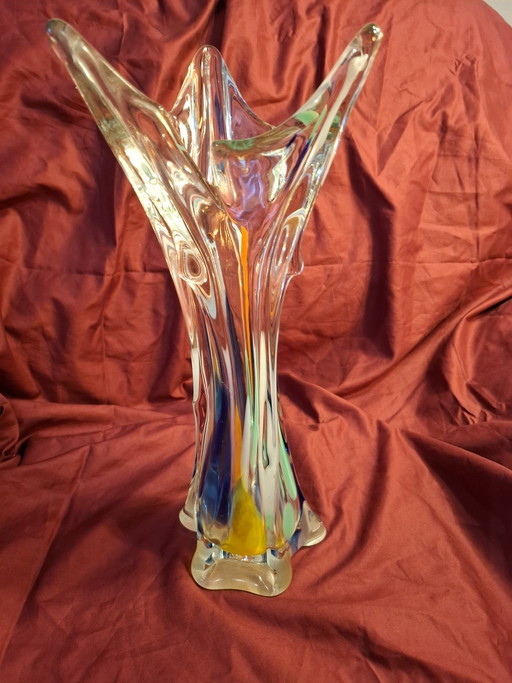 Vintage XXL 38cm "Rhapsody" Art Glass Vase by František Zemek - Flawless Top